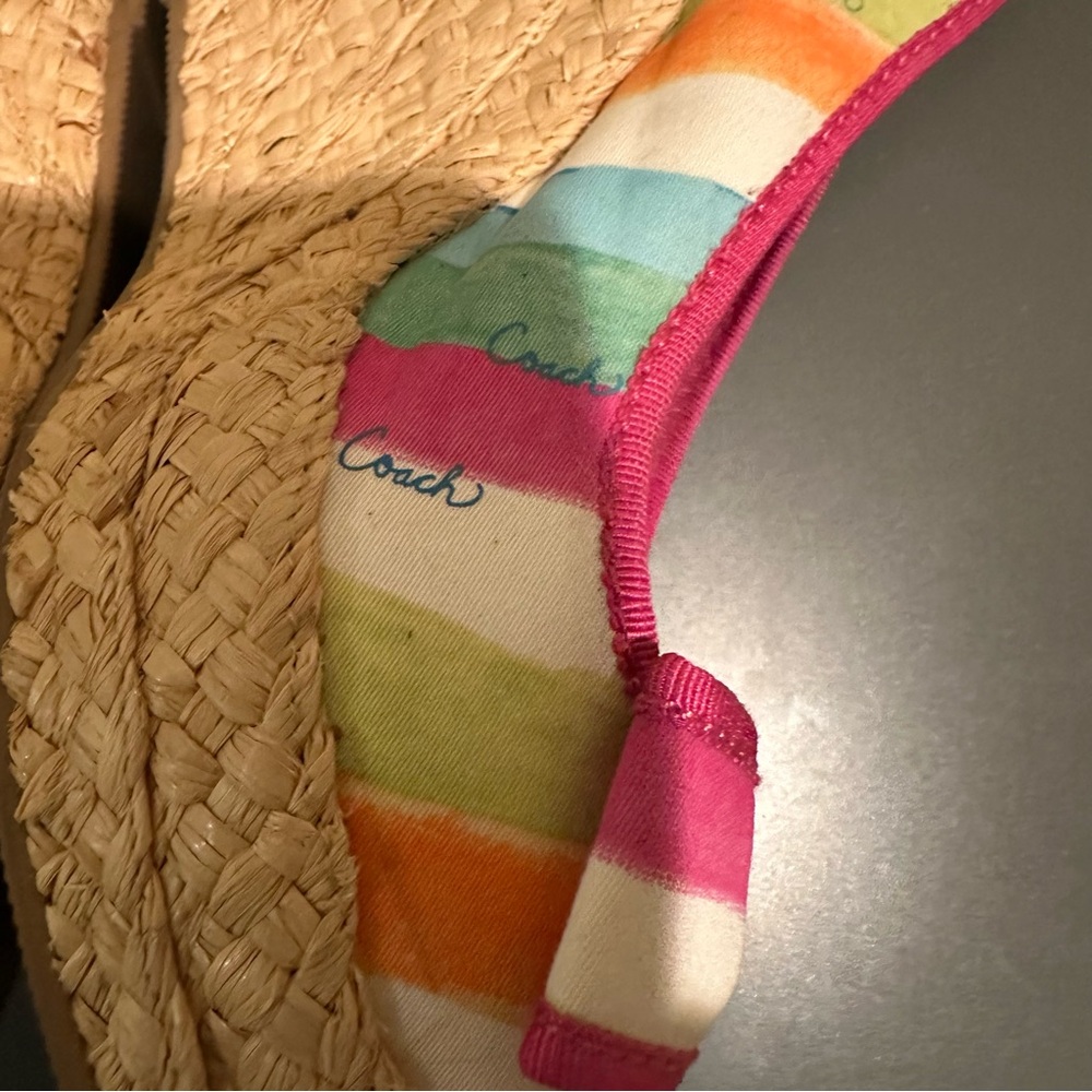 Coach Grace Watercolor straw wedge sandals multicolored Y2K Size 8.5 - Picture 8 of 11